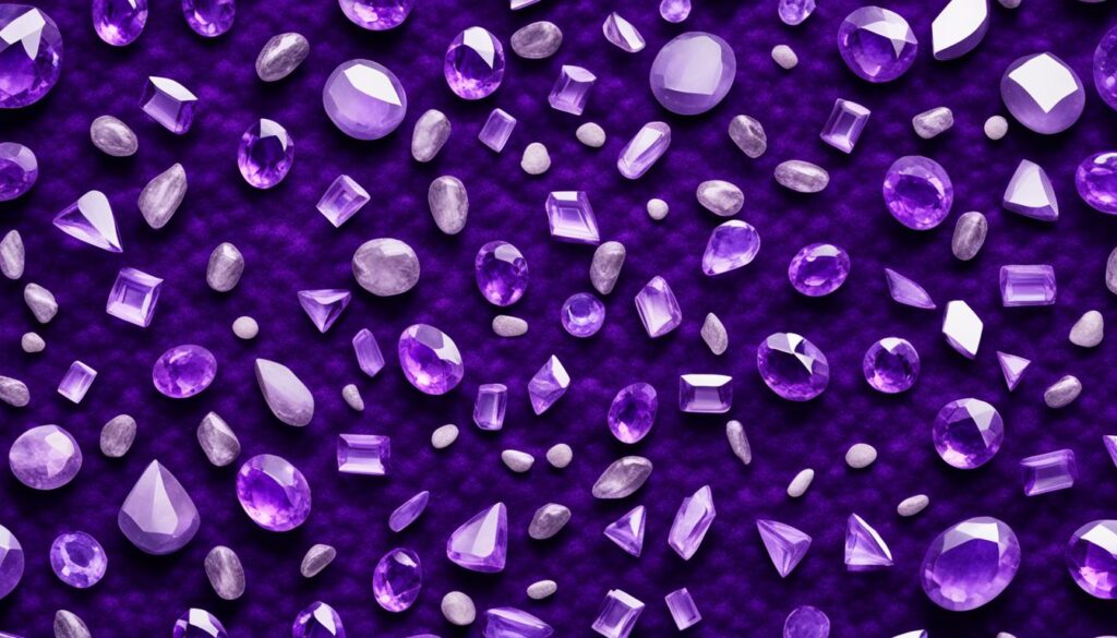 Amethyst stones and purple gemstones