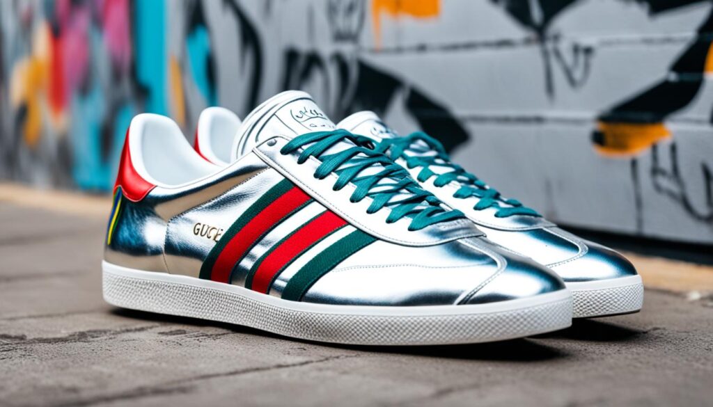 Gazelle Gucci Silver Sneakers